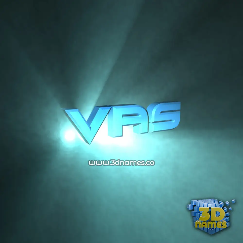 vas in Light Shine style - 3D name wallpaper