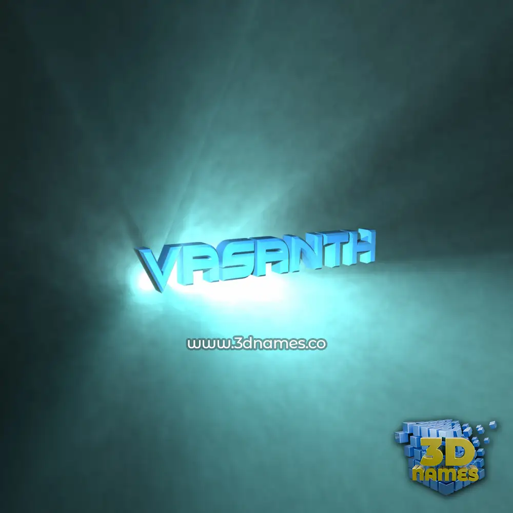 vasanth in Light Shine style - 3D name wallpaper