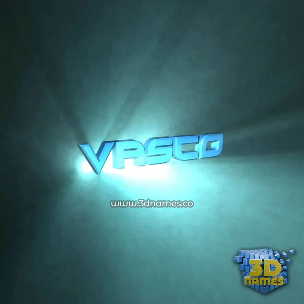 vasco in Light Shine style - 3D name wallpaper