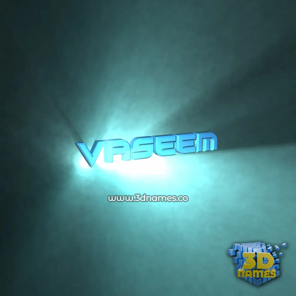 vaseem in Light Shine style - 3D name wallpaper