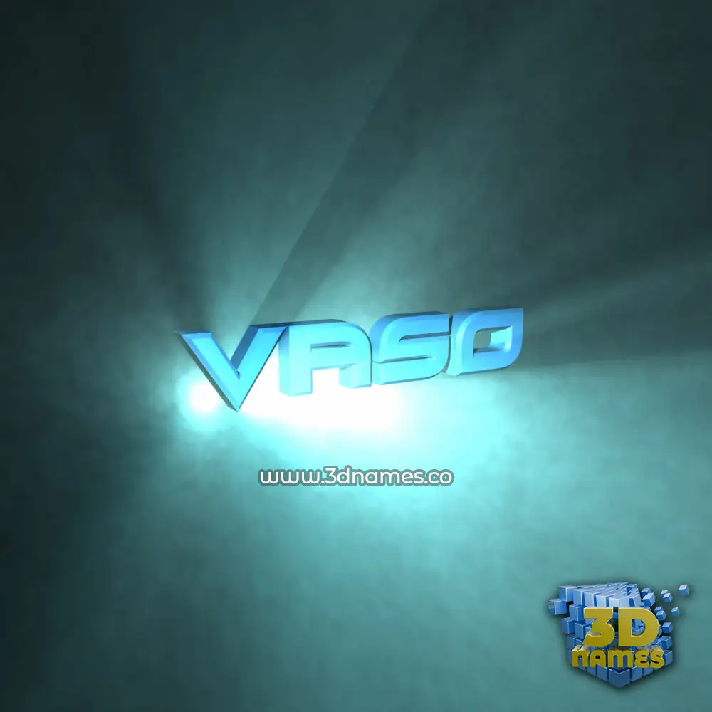 vaso in Light Shine style - 3D name wallpaper