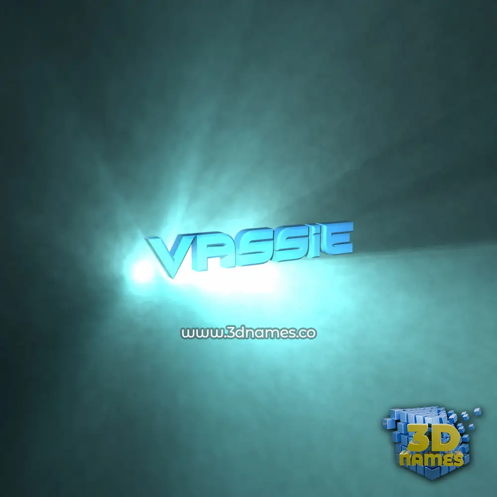 vassie in Light Shine style - 3D name wallpaper