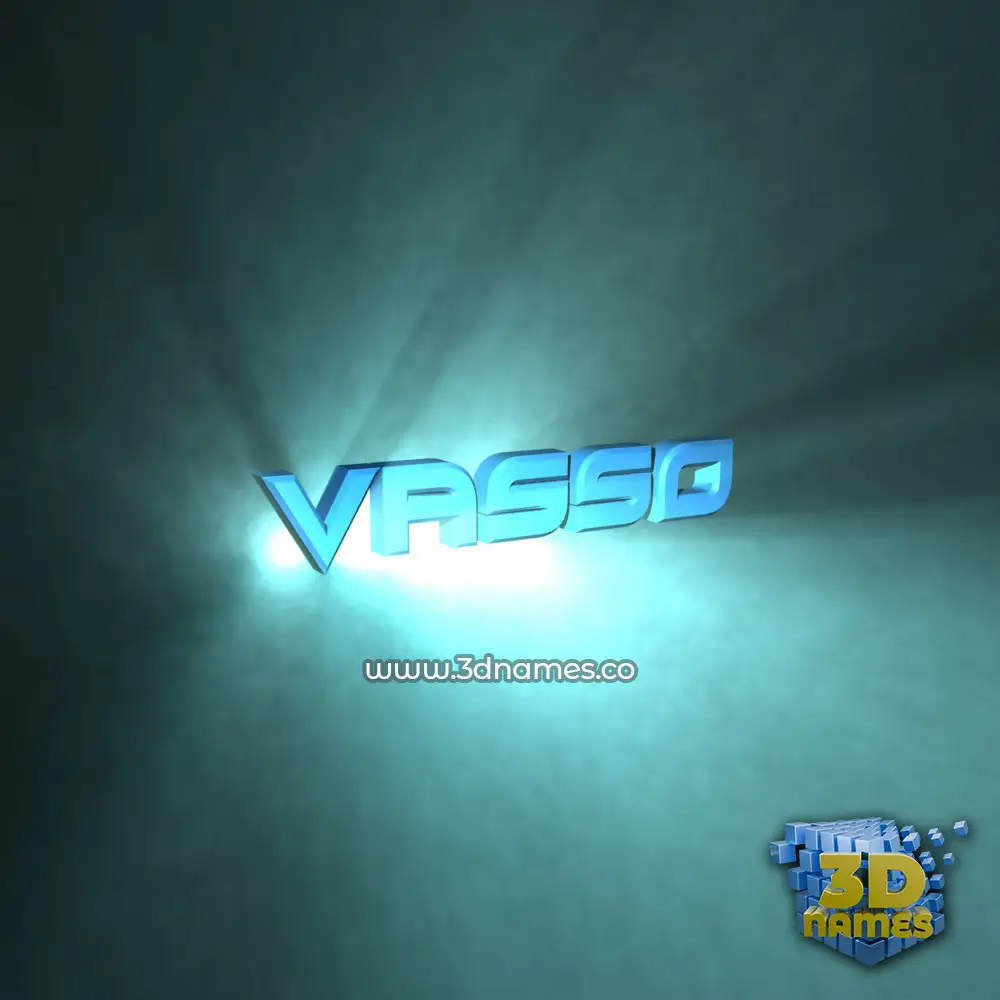 vasso in Light Shine style - 3D name wallpaper