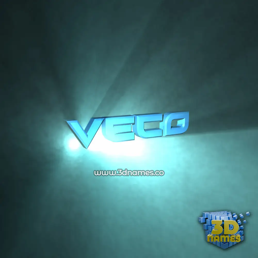 veco in Light Shine style - 3D name wallpaper