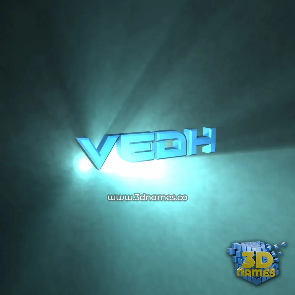 vedh in Light Shine style - 3D name wallpaper