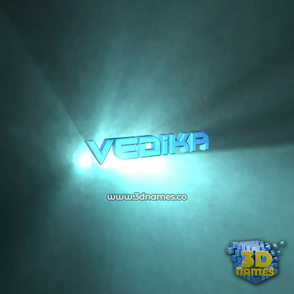 vedika in Light Shine style - 3D name wallpaper