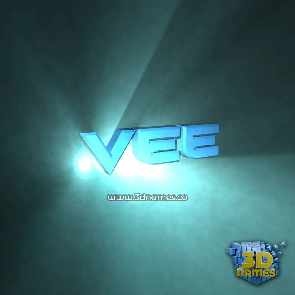 vee in Light Shine style - 3D name wallpaper