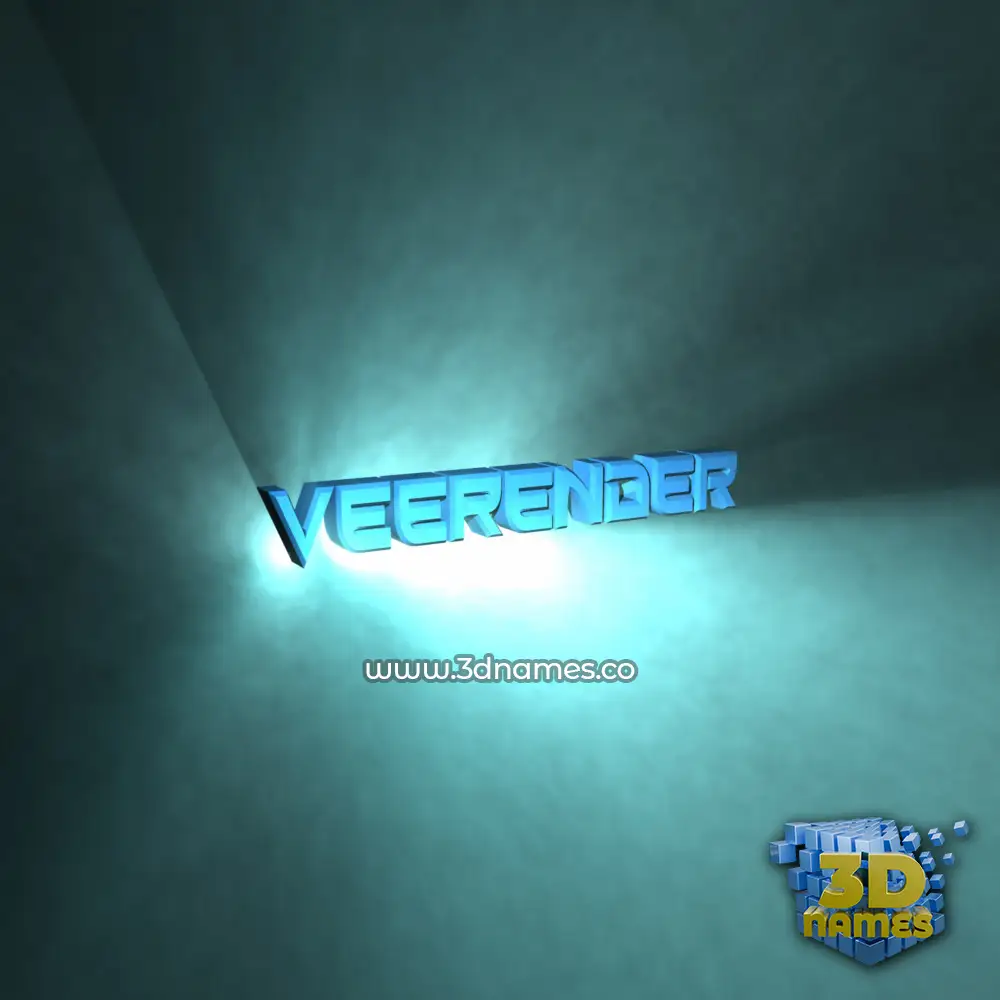 veerender in Light Shine style - 3D name wallpaper
