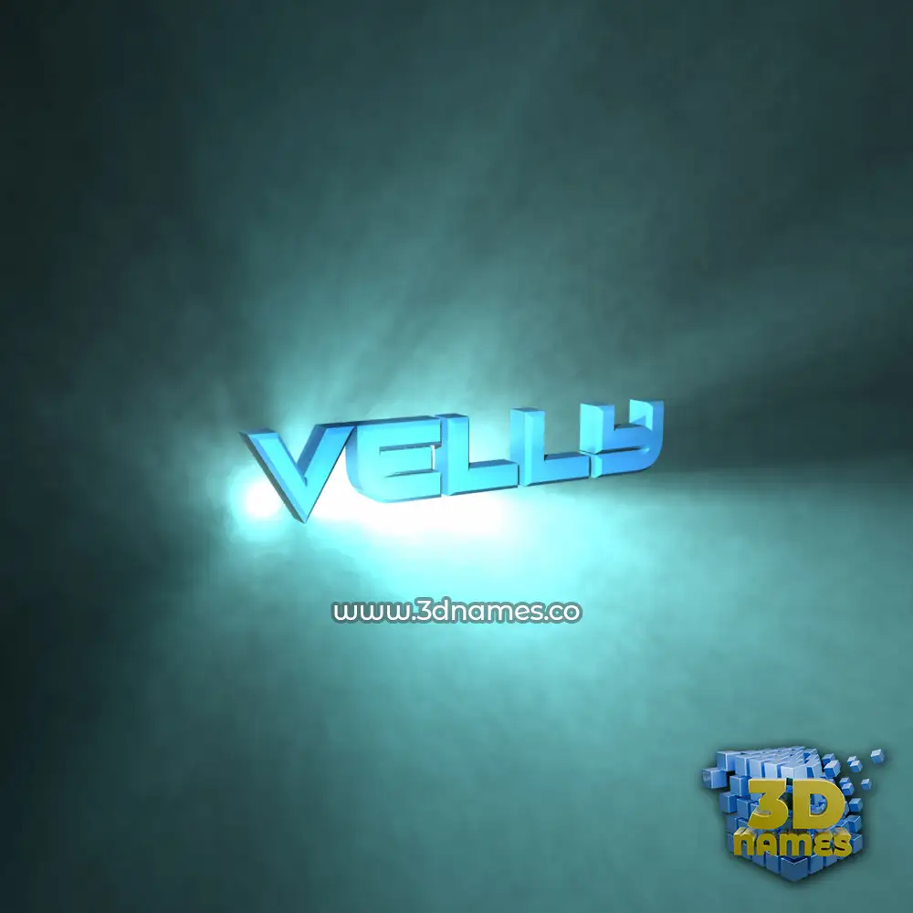 velly in Light Shine style - 3D name wallpaper