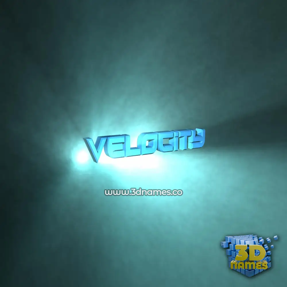 velocity in Light Shine style - 3D name wallpaper
