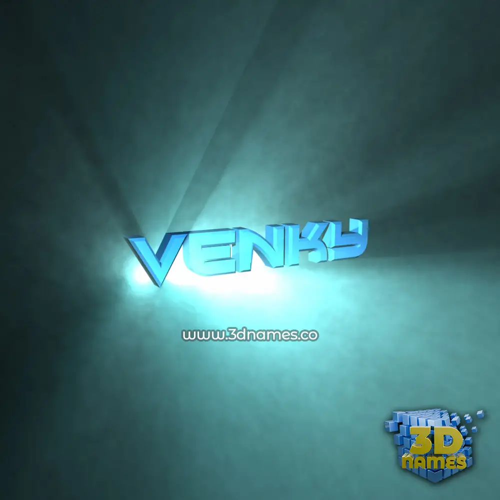 venky in Light Shine style - 3D name wallpaper
