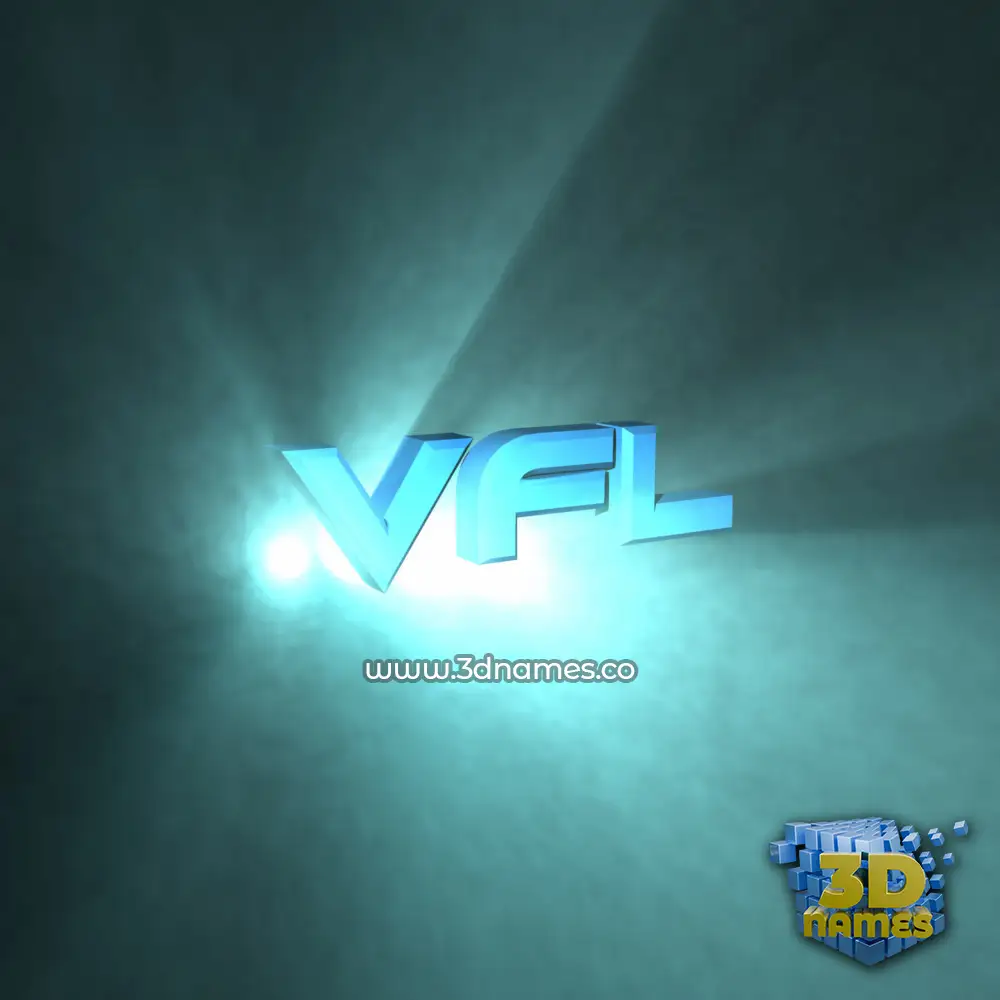 vfl in Light Shine style - 3D name wallpaper