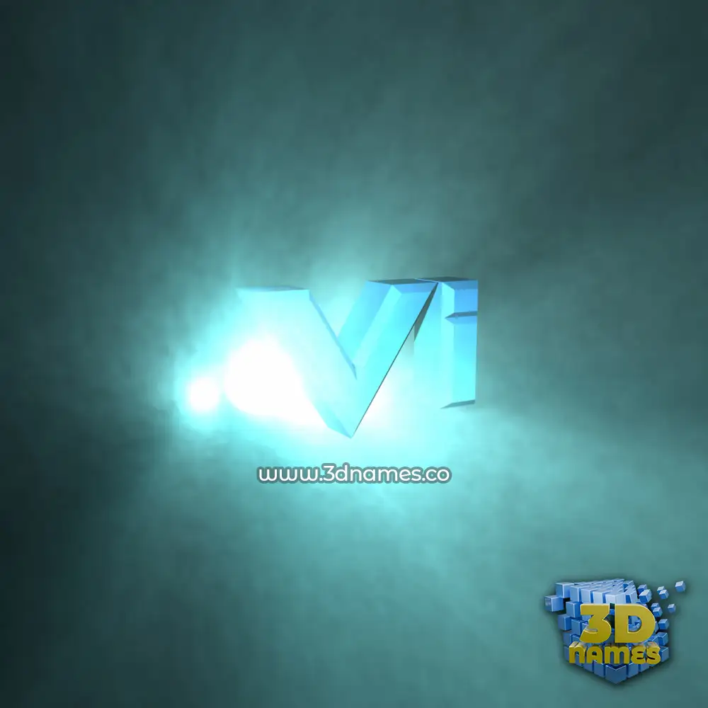 vi in Light Shine style - 3D name wallpaper