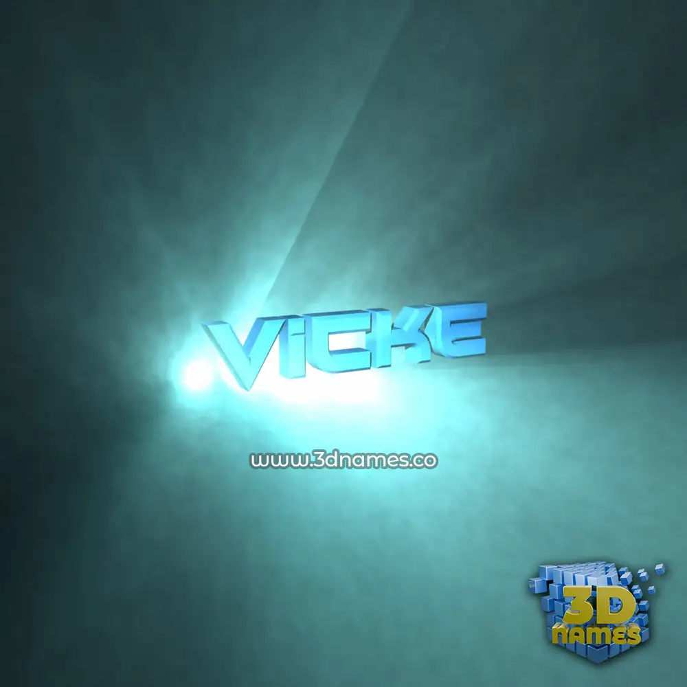 vicke in Light Shine style - 3D name wallpaper
