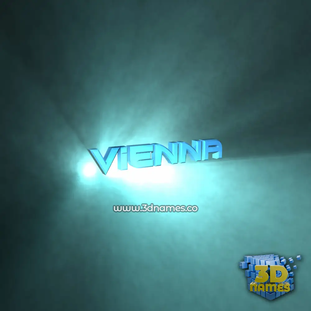 vienna in Light Shine style - 3D name wallpaper