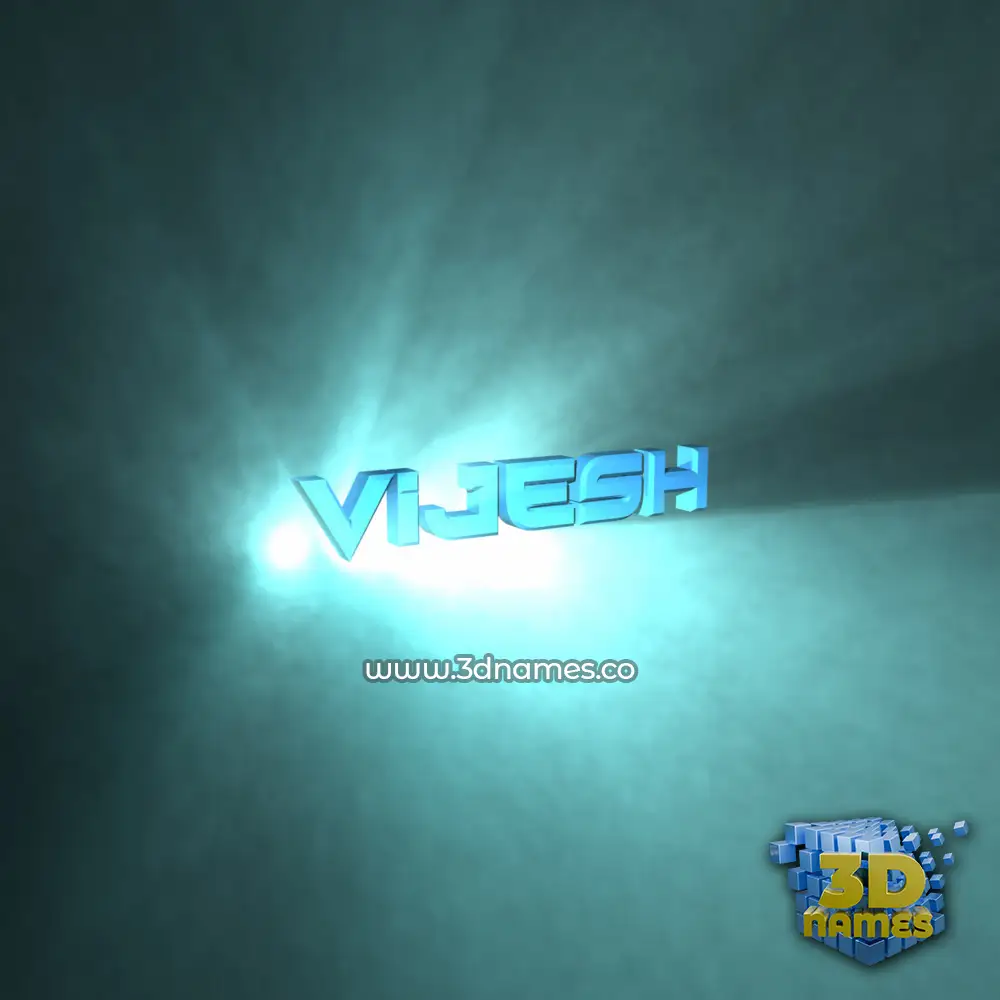 vijesh in Light Shine style - 3D name wallpaper
