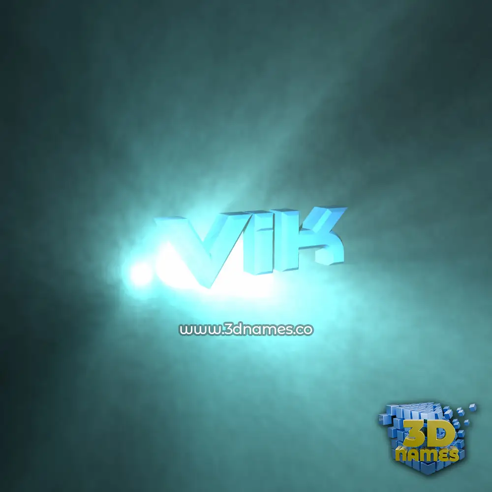 vik in Light Shine style - 3D name wallpaper