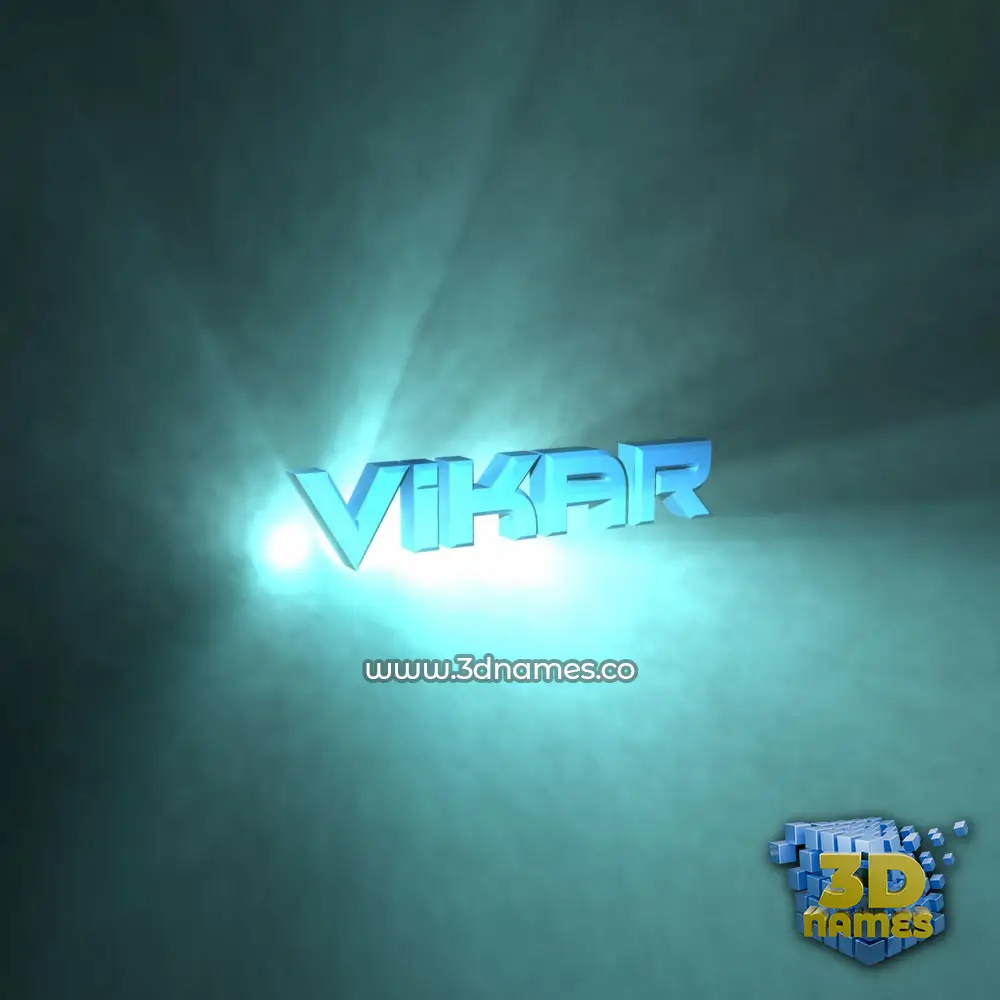 vikar in Light Shine style - 3D name wallpaper