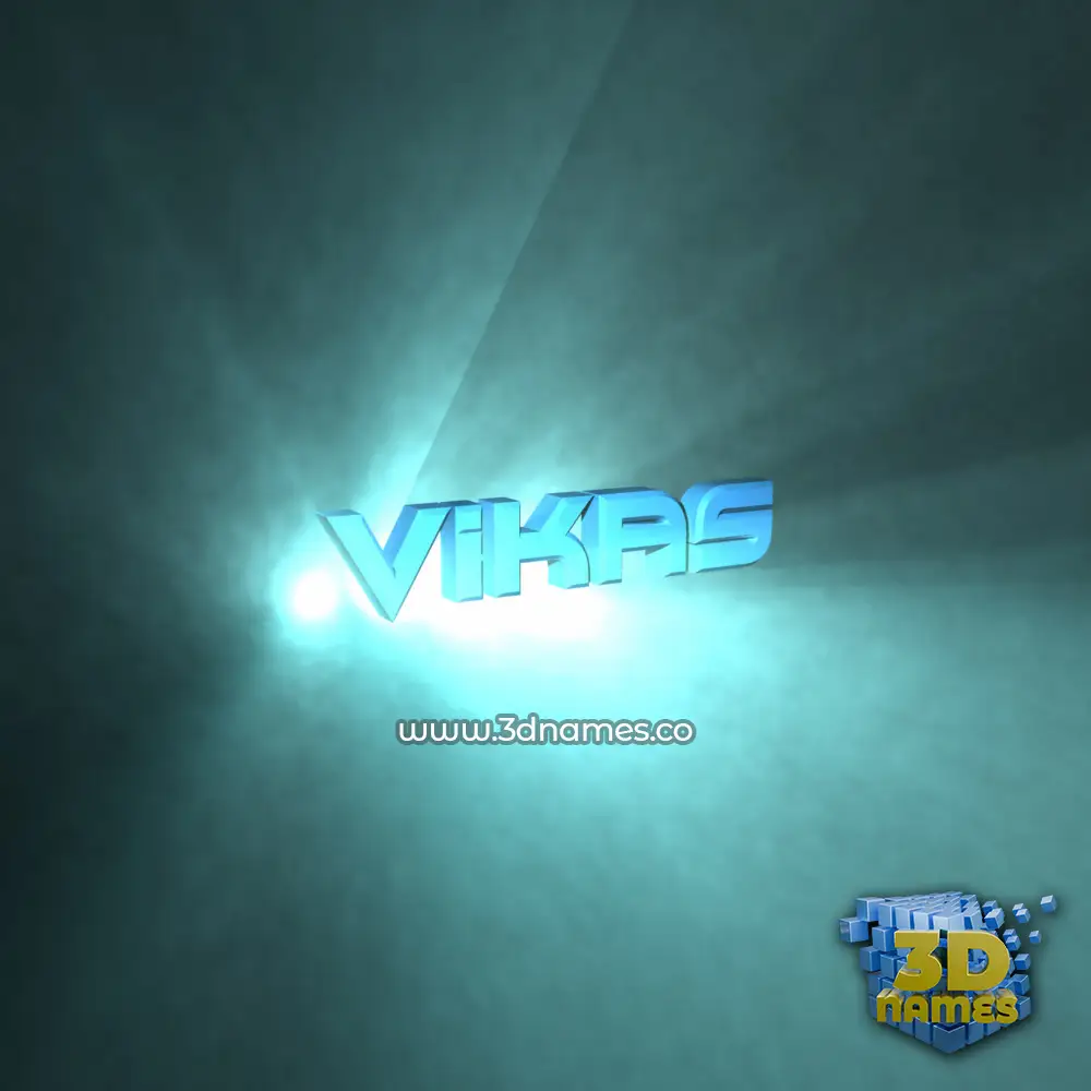 vikas in Light Shine style - 3D name wallpaper