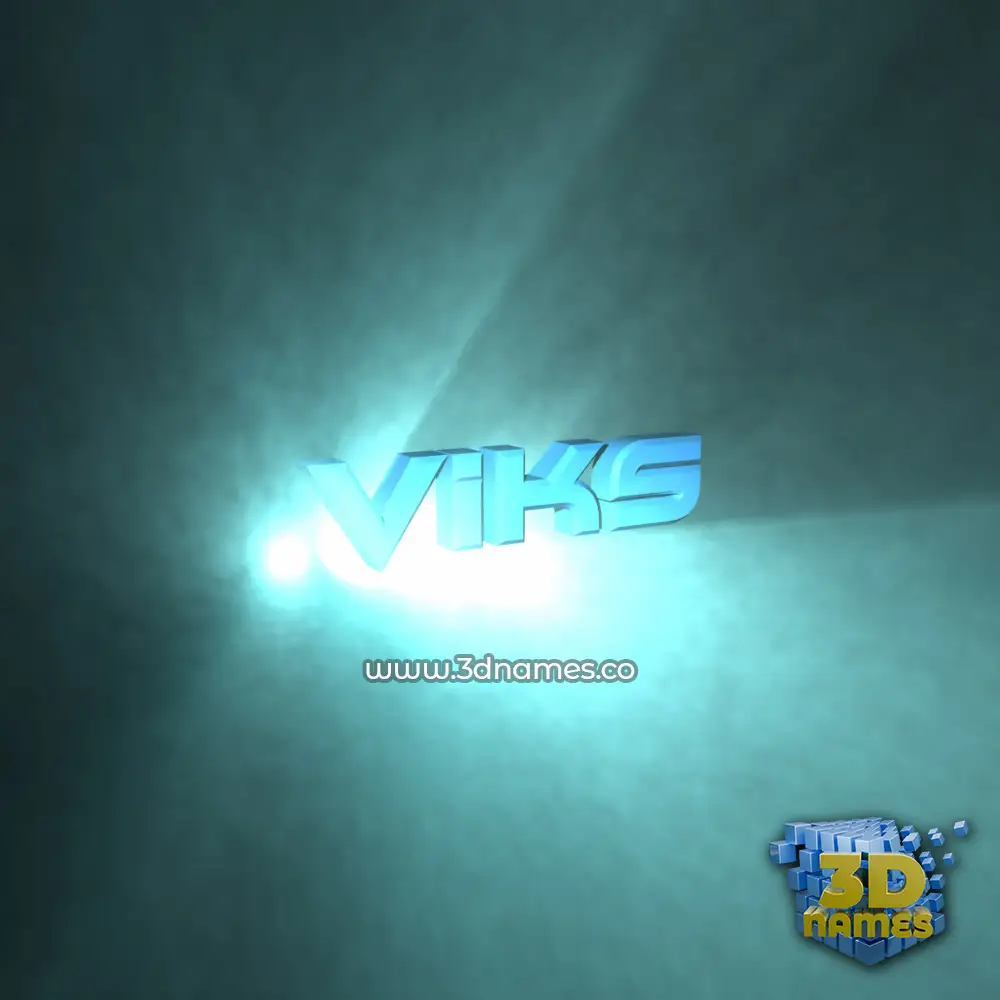 viks in Light Shine style - 3D name wallpaper