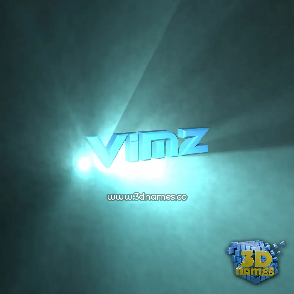 vimz in Light Shine style - 3D name wallpaper