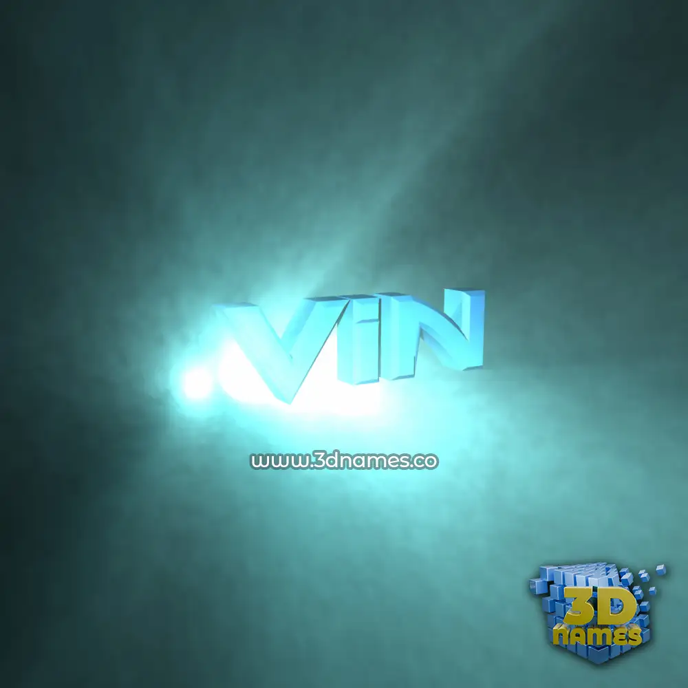 vin in Light Shine style - 3D name wallpaper