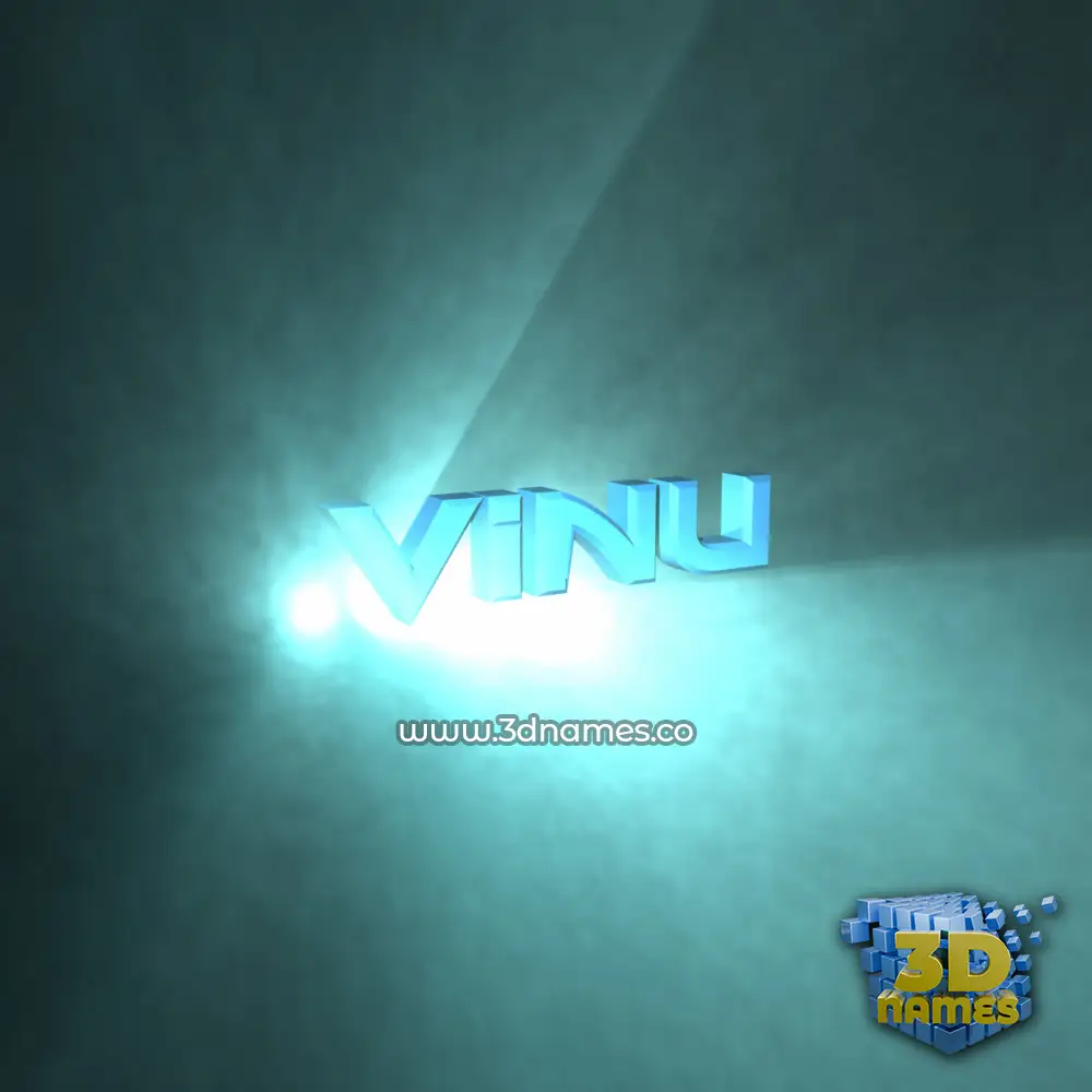 vinu in Light Shine style - 3D name wallpaper