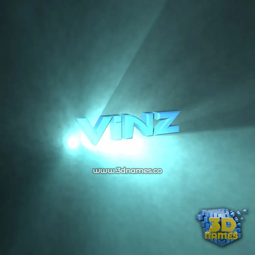 vinz in Light Shine style - 3D name wallpaper