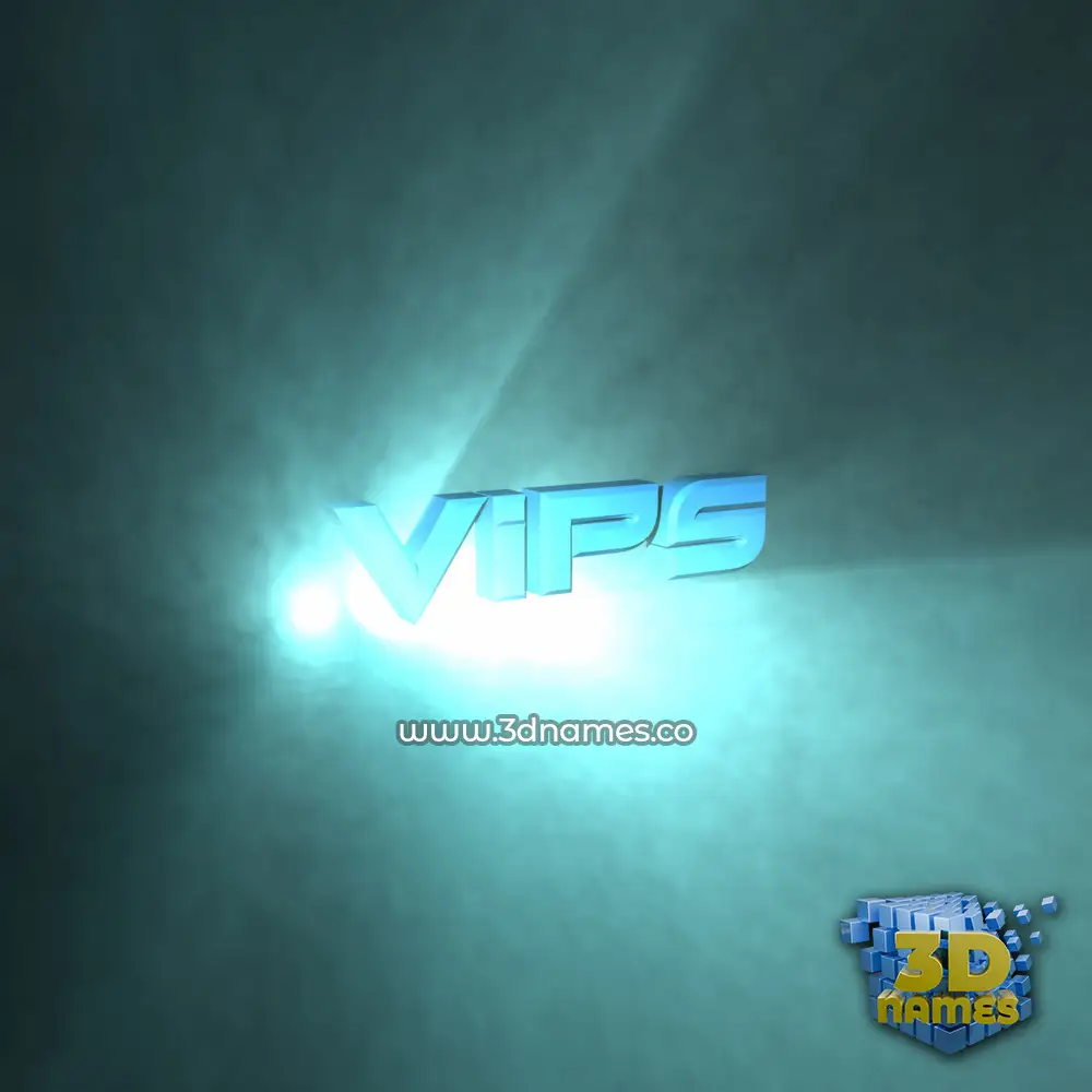 vips in Light Shine style - 3D name wallpaper