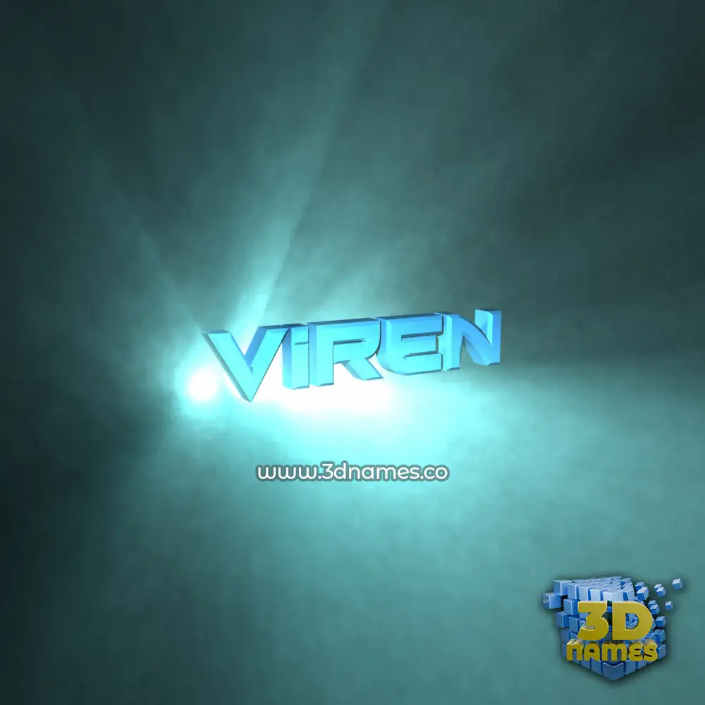 viren in Light Shine style - 3D name wallpaper