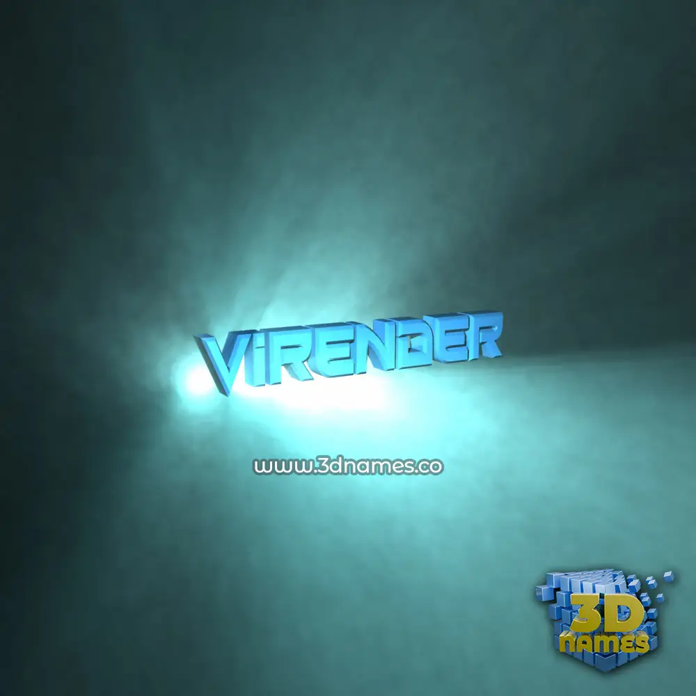 virender in Light Shine style - 3D name wallpaper