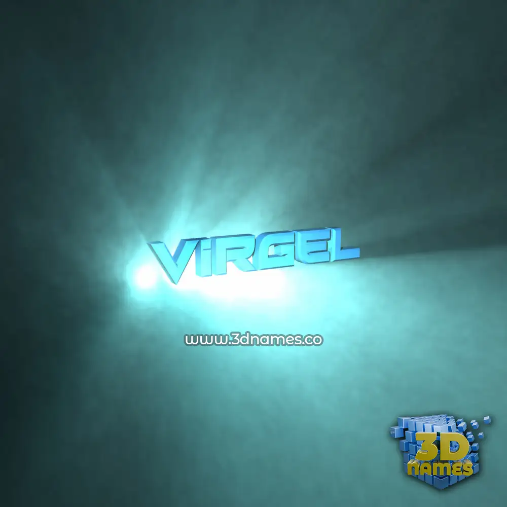 virgel in Light Shine style - 3D name wallpaper