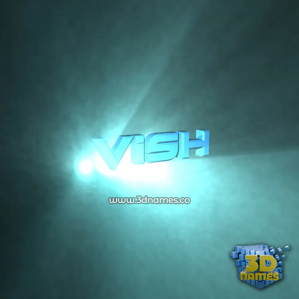 vish in Light Shine style - 3D name wallpaper