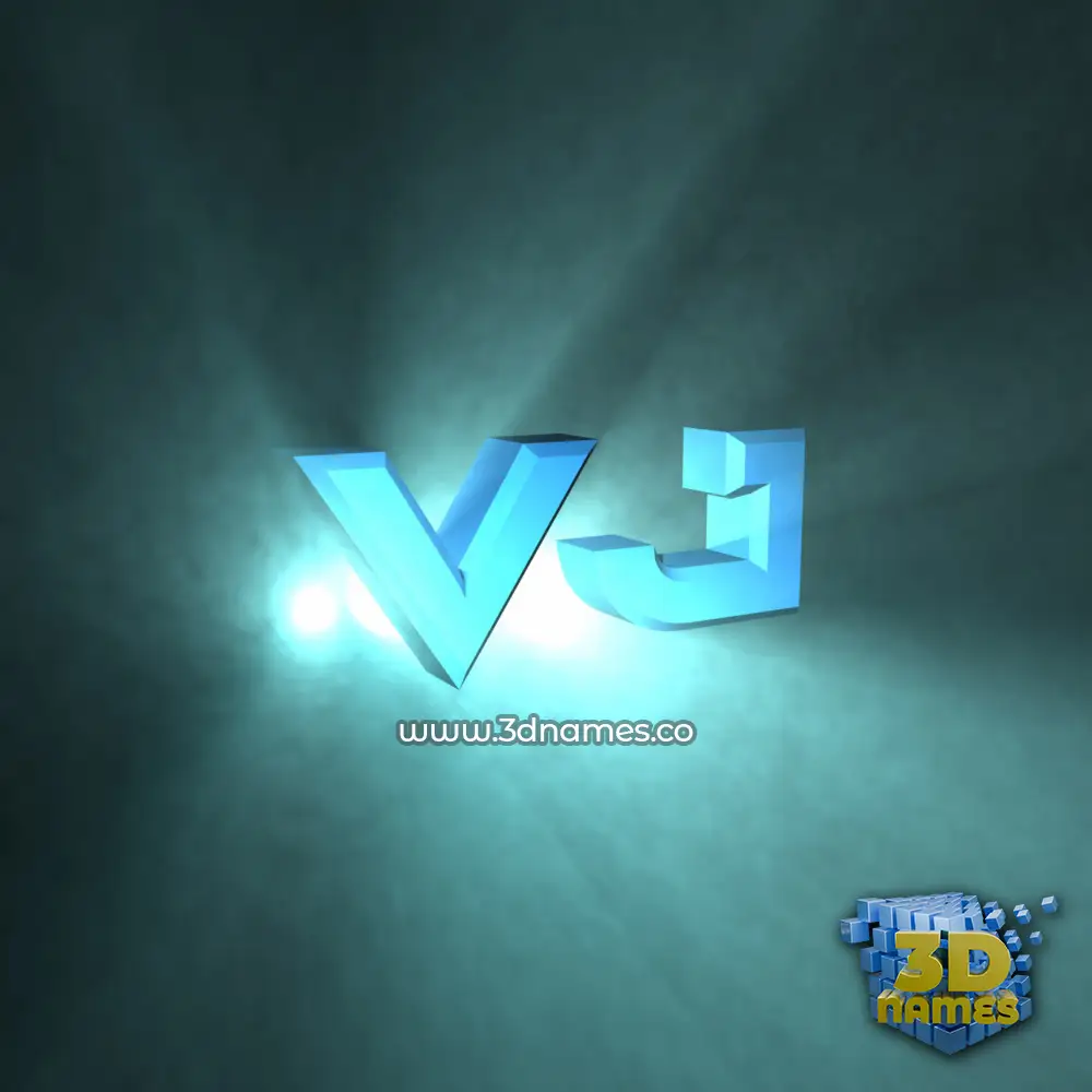 vj in Light Shine style - 3D name wallpaper