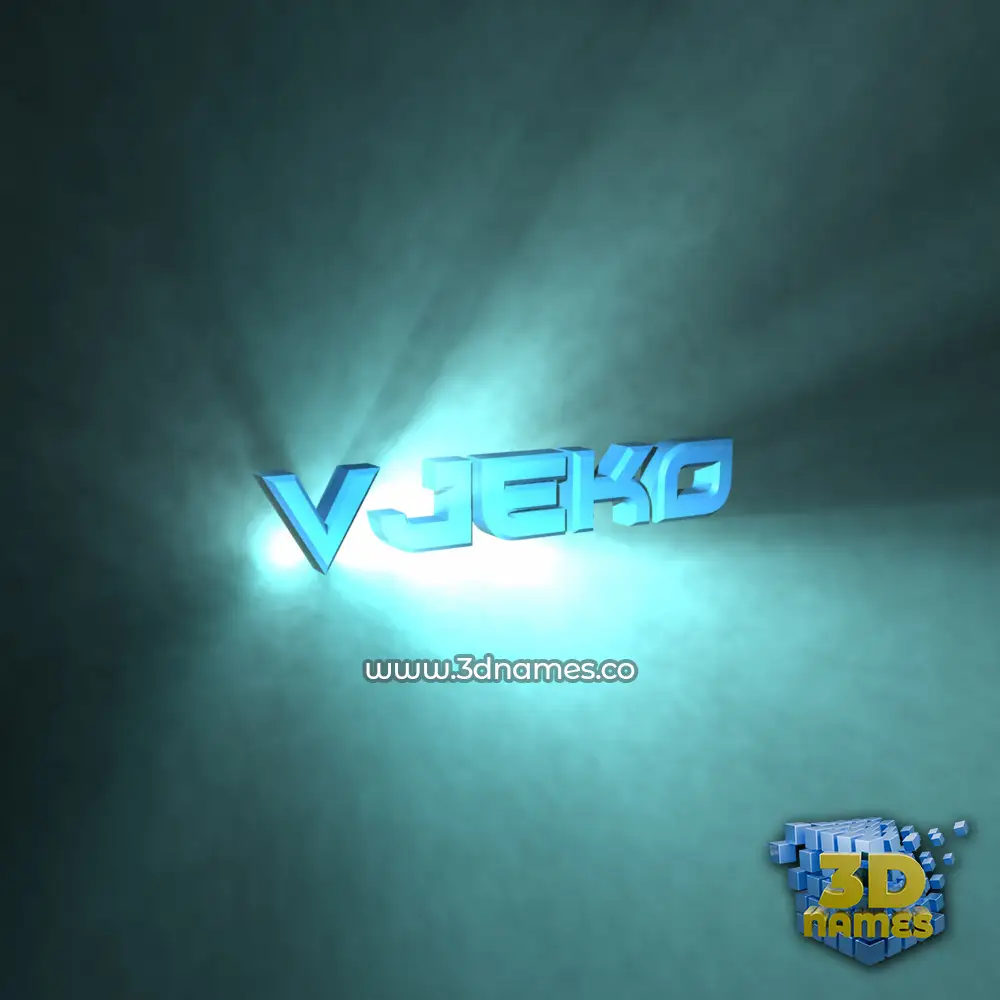 vjeko in Light Shine style - 3D name wallpaper