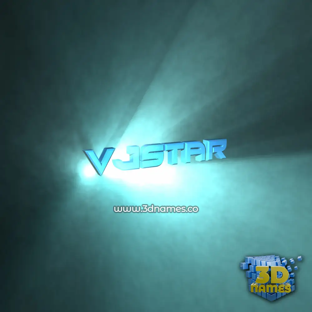 vjstar in Light Shine style - 3D name wallpaper