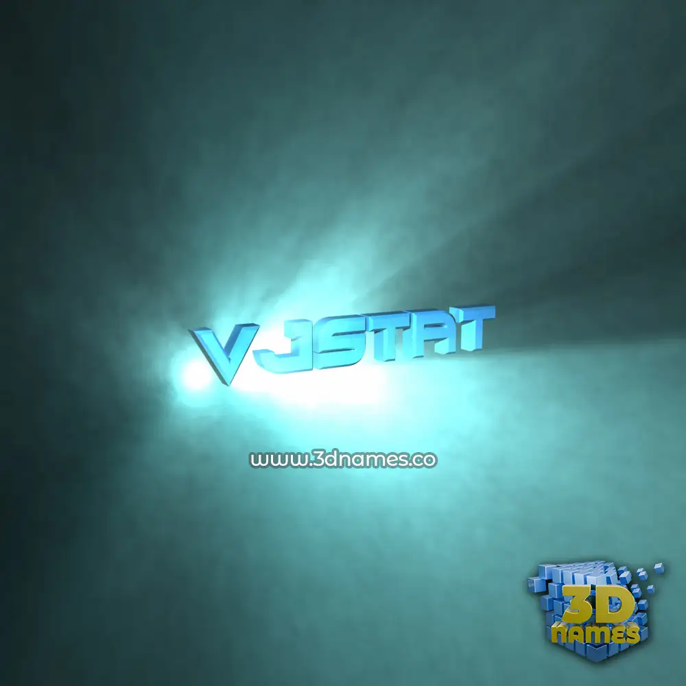 vjstat in Light Shine style - 3D name wallpaper