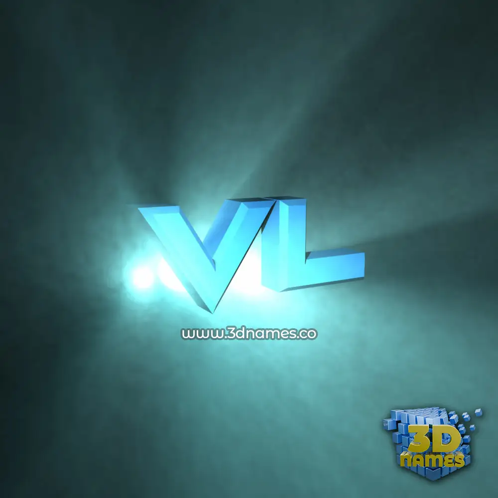 vl in Light Shine style - 3D name wallpaper