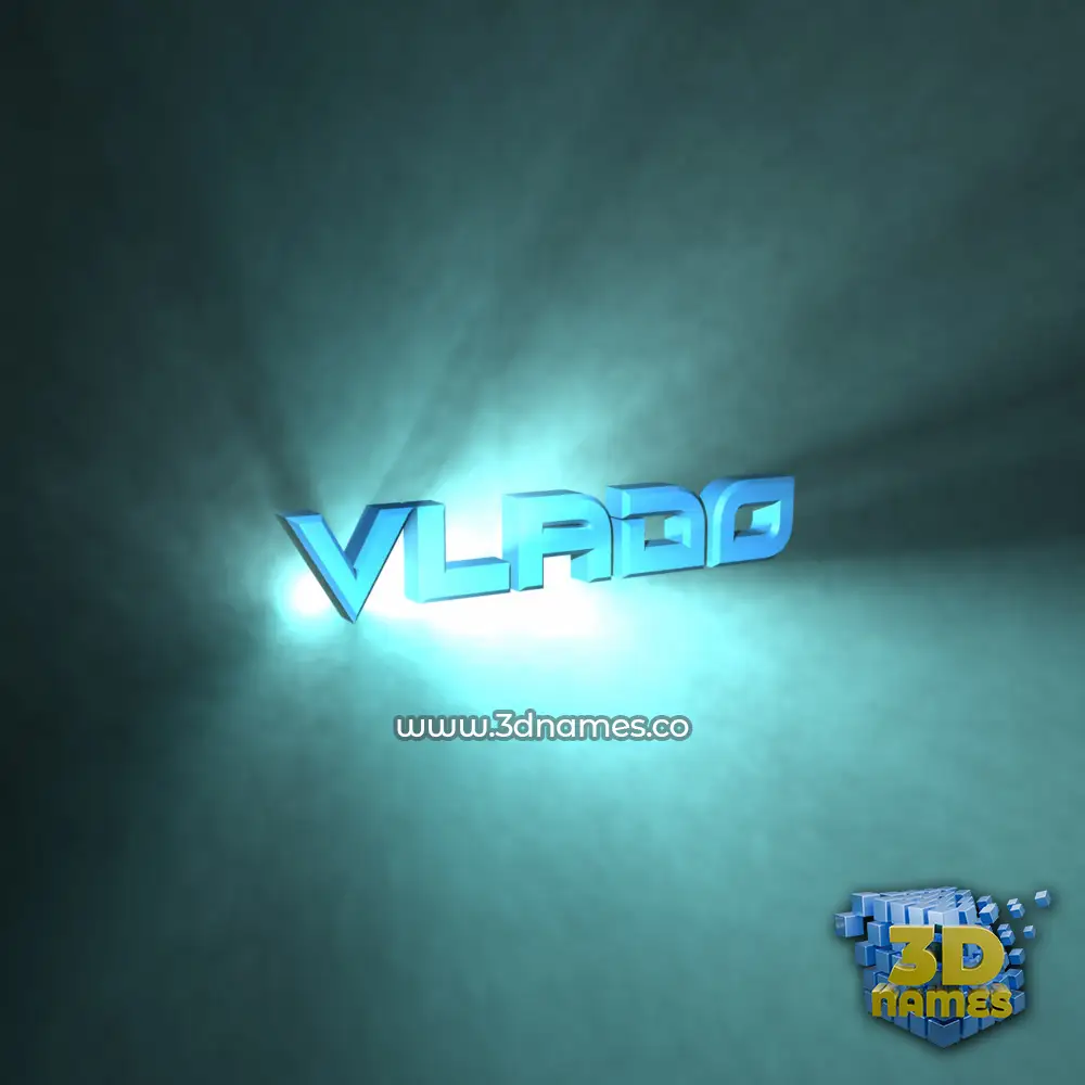 vlado in Light Shine style - 3D name wallpaper