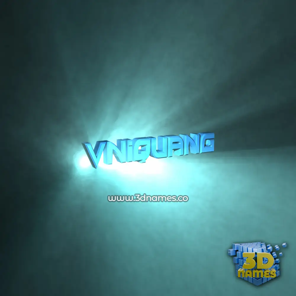 vniquang in Light Shine style - 3D name wallpaper