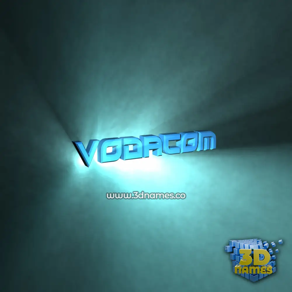 vodacom in Light Shine style - 3D name wallpaper