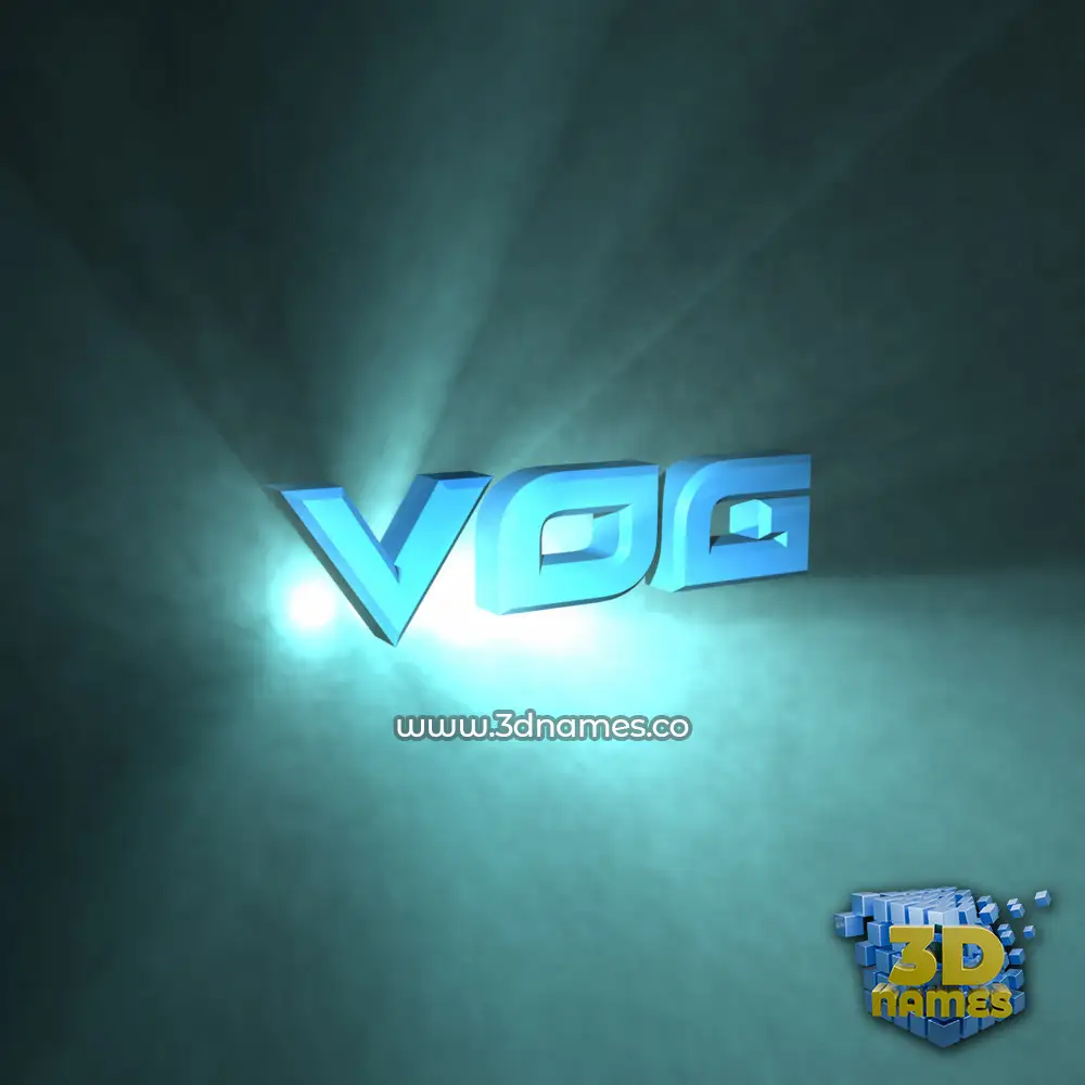 vog in Light Shine style - 3D name wallpaper