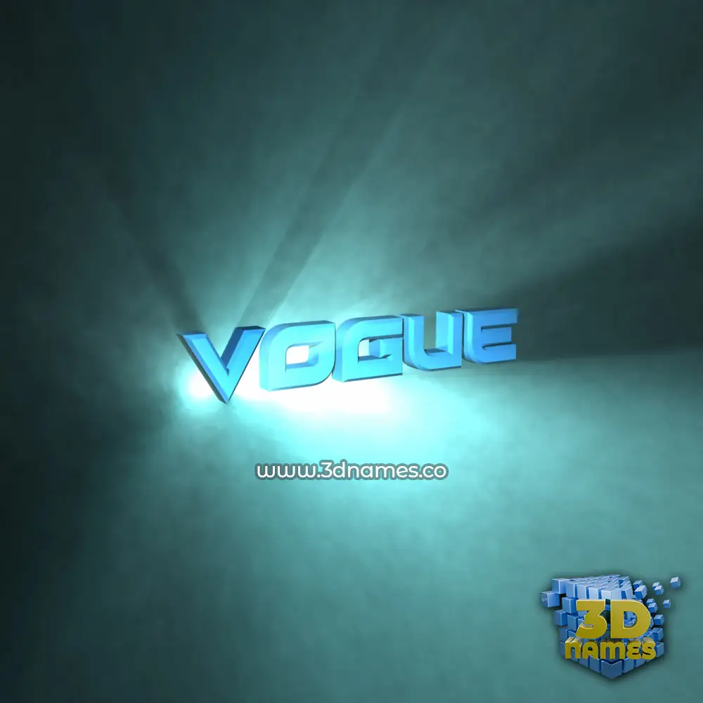 vogue in Light Shine style - 3D name wallpaper