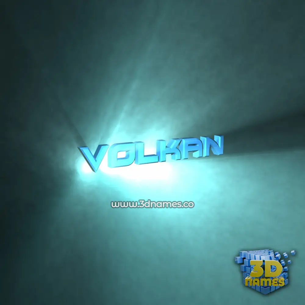 volkan in Light Shine style - 3D name wallpaper
