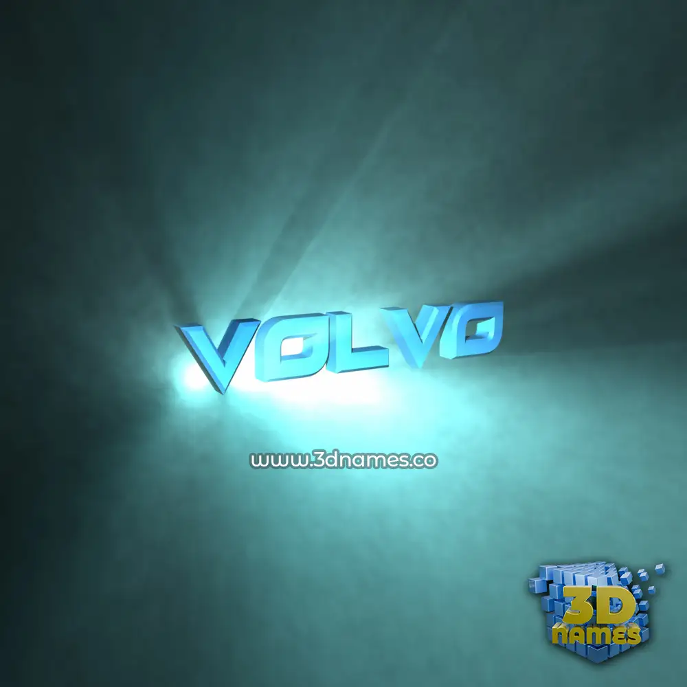 volvo in Light Shine style - 3D name wallpaper