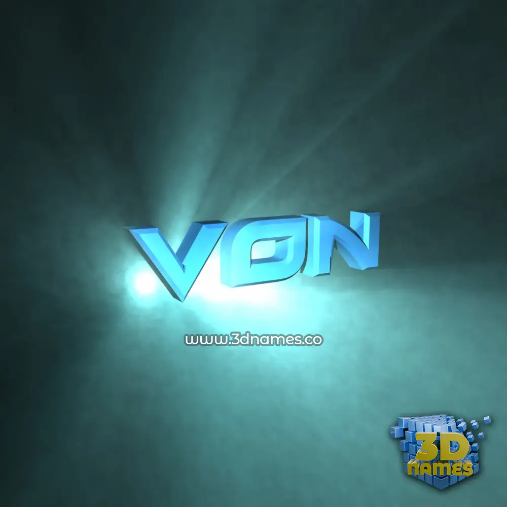 von in Light Shine style - 3D name wallpaper
