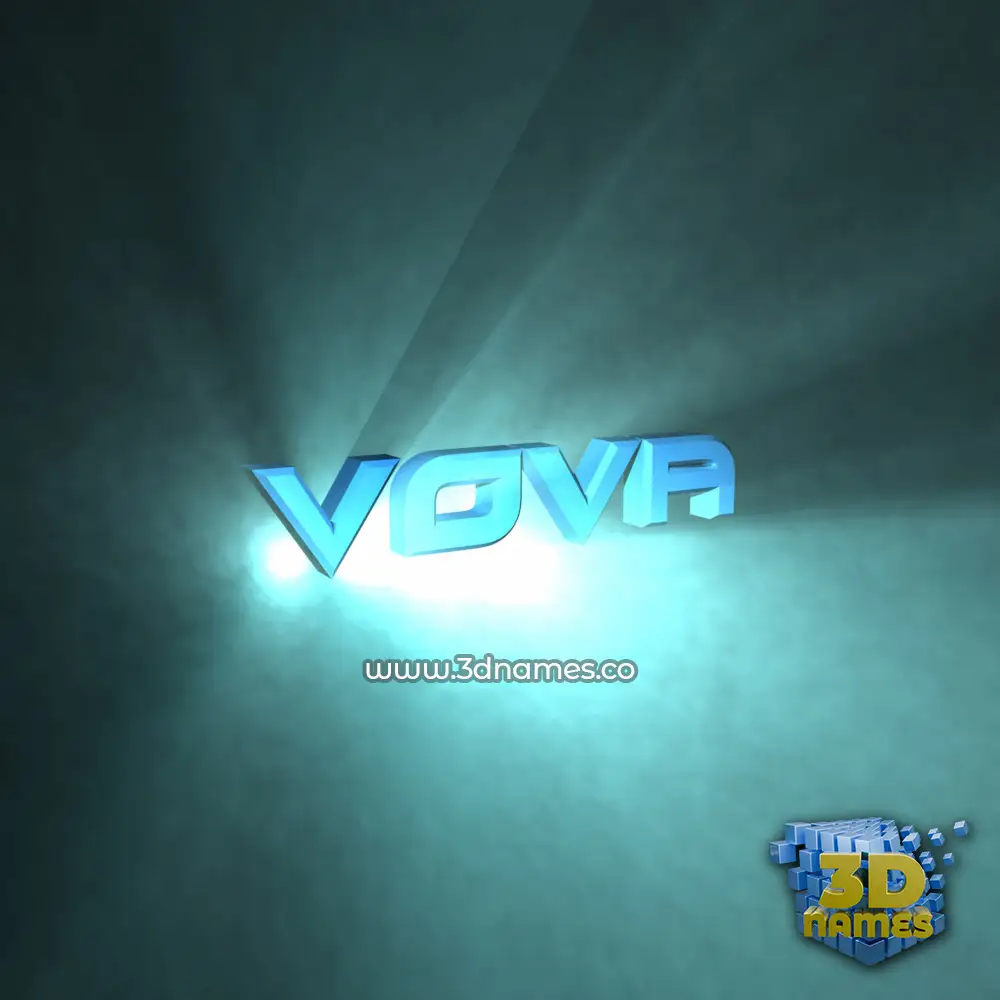 vova in Light Shine style - 3D name wallpaper