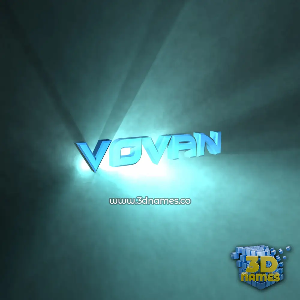 vovan in Light Shine style - 3D name wallpaper