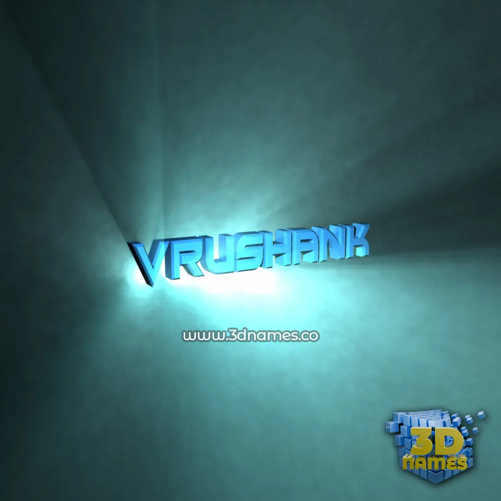 vrushank in Light Shine style - 3D name wallpaper