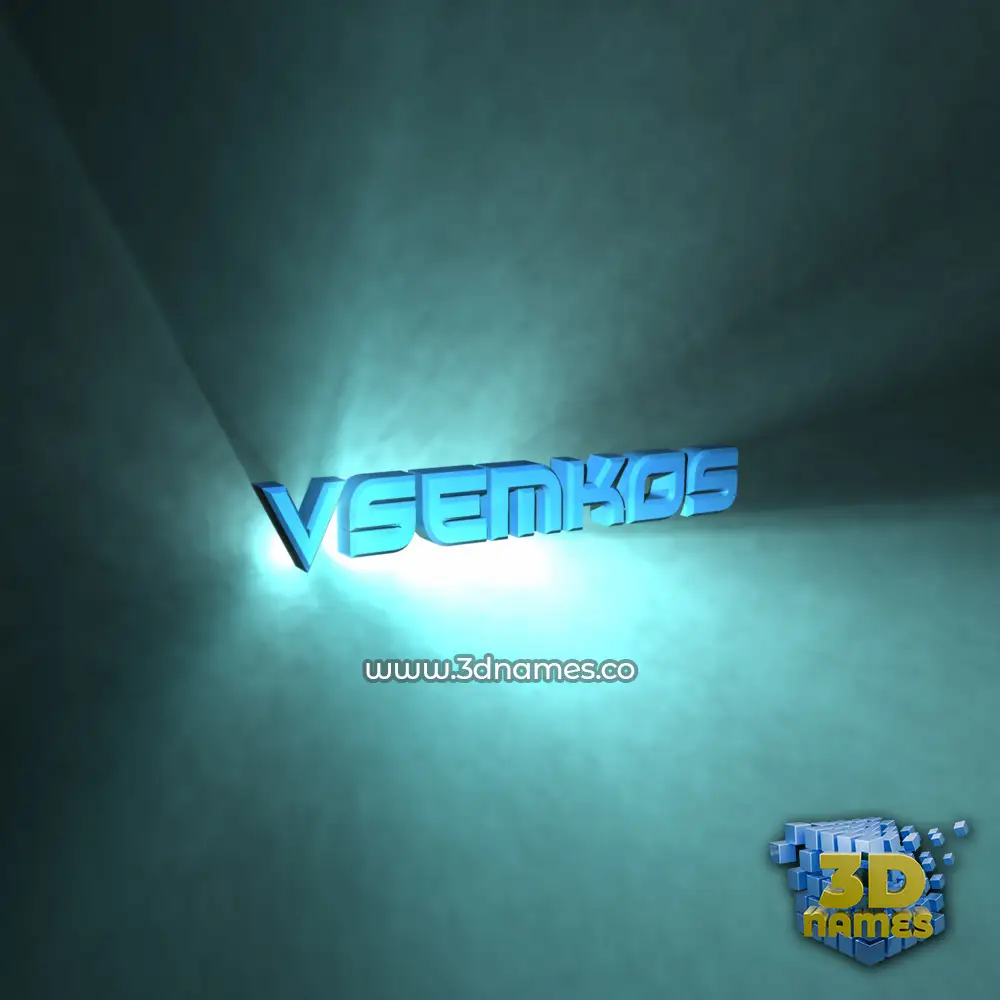 vsemkos in Light Shine style - 3D name wallpaper